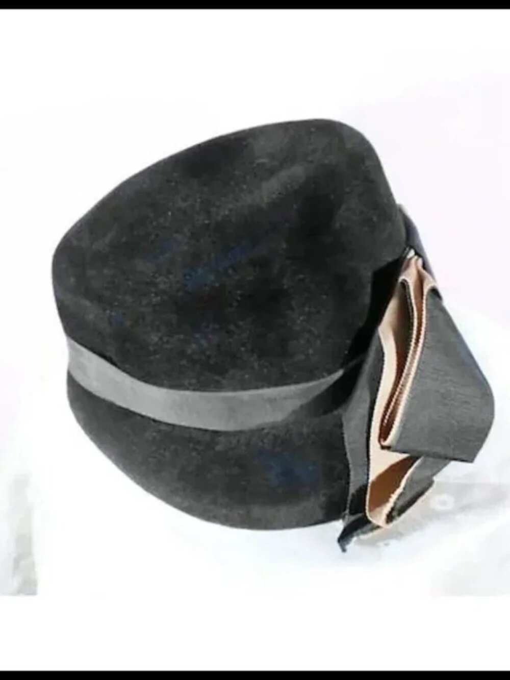 Vintage Cloche Hat + HATBOX Deluxe Velour Fur Felt Jazz Age Flapper - Picture 7 of 11